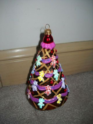 Christopher Radko Christmas Ornament 1998 Gingerbread Tree 8 "