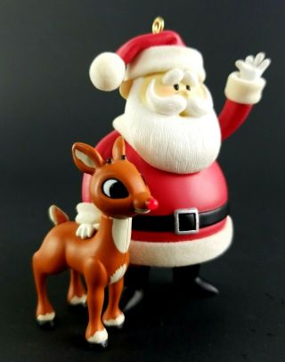 Rudolph And Santa Hallmark Ornament 2004 Rudolph The Red Nosed Reindeer Lights