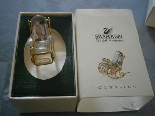 Swarovski Crystal Memories Classics Rocking Chair Gold 9460nr000103 Swan Logo