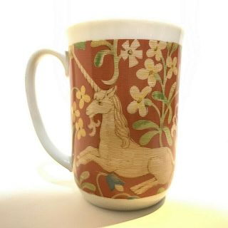 Seymour Mann The Hunt Of The Unicorn Coffee Tea Mug Cup Floral Orange Tapestry