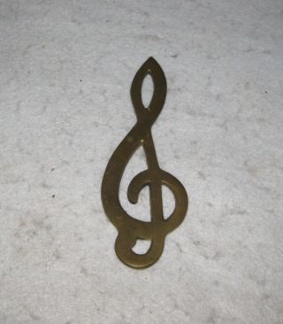 Metal Treble Clef Brass Or Bronze G Clef Music Paperweight 6.  25”