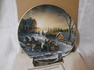 Hadley House Collector Plate Terry Redlin Ltd Edition Pleasures Of Winter W/coa