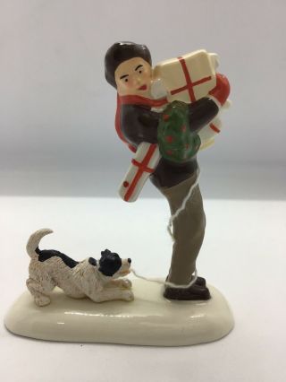Department 56 Snow Village Norman Rockwell Christmas Packages Figurine 6000648