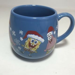 Viacom Spongebob Squarepants Patrick Christmas Coffee Tea Mug Cup Blue Rounded