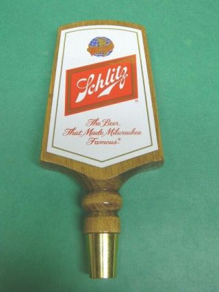 Vintage Minty Schlitz Beer Globe World Tap Knob Handle Stroh Brewing Detroit Mi