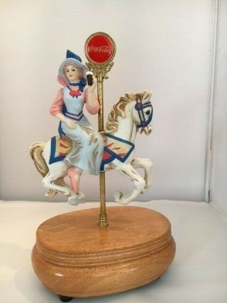 Willitts Designs Porcelain Carousel Horse With Music Box Coca - Cola 39012