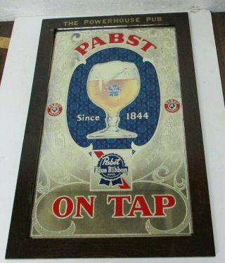 Vintage Pabst Blue Ribbon Beer Collectable Wall Mirror