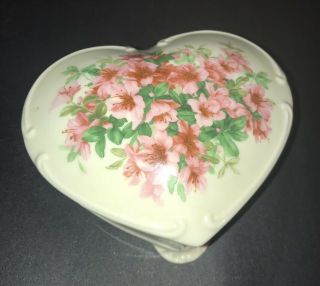 Hallmark Heart Shaped Pink Flower Music Box Fur Elise Beethoven Grandmother Poem
