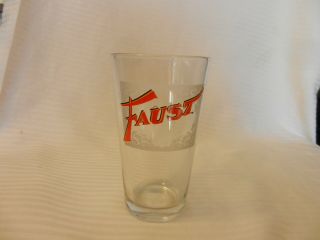 Faust Beer Pint Glass Clear With Logo,  5.  75 " Tall