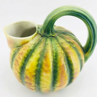 Pumpkin Ceramic Pitcher Made In Italy Hand Painted For Lord And Taylor 11228