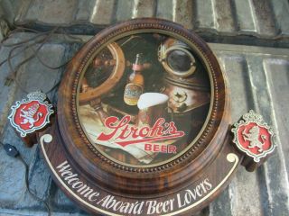 Vintage Plastic,  Lighted - Strohs Beer Sign