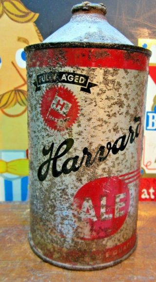 Harvard Ale 32 Oz Quart Cone Top Beer Can Usbc Guide 211 - 18.  Lowell,  Ma