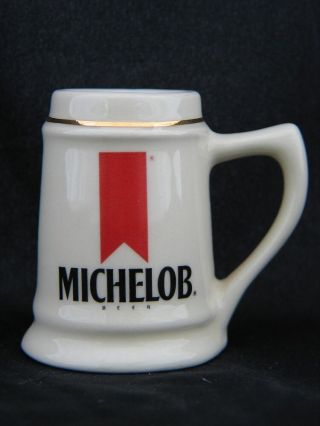 Rare Usa Michelob Beer Red Ribbon Budweiser Brand Mini Stein