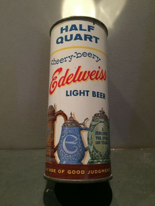 Edelweiss " Cherry Berry " 16oz.  Flat Top Beer Can.  Chicago Il.  Tough Variation