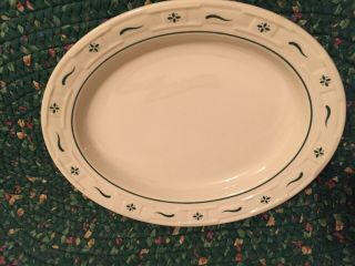 Longaberger Woven Traditions Green Heritage Oval 12 1/2 " Serving Platter Usa Made