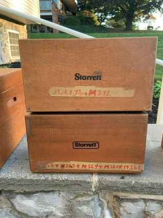 2 Vintage Starrett Wood Box 13 " By 7 " By 7 "