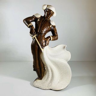 Vtg Bullfighter Matador Vintage Statue Figurine Pottery 13 " Treasure Craft Usa