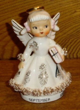 Vintage Ceramic Angel Figurine - 526 Japan - September Angel - 4 "