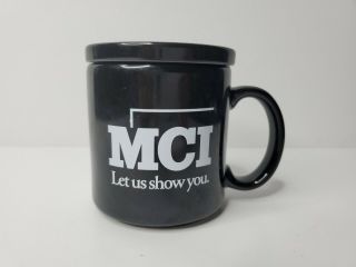 Mci Telecommunications Collectible Advertising Coffee Black Mug Cup Lid England