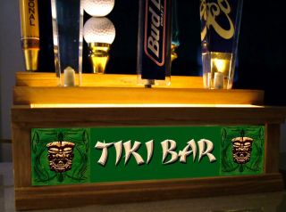 " Tiki Bar " Beer Tap Handle Holder Lights Up Your Handles Holds 7