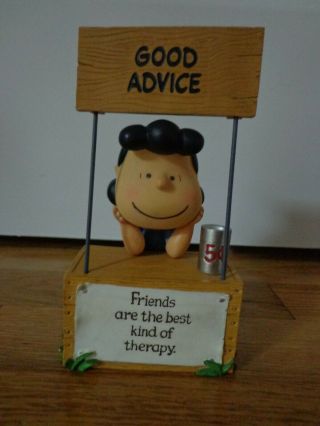 Hallmark Peanuts Lucy Good Advice Booth Figurine " Friends Are The Best "
