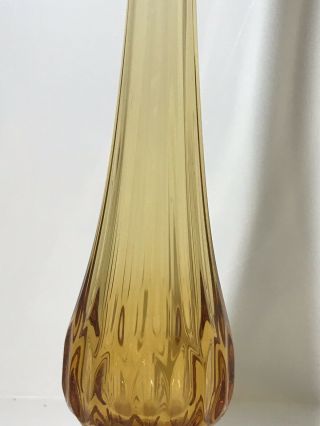 Vintage Viking Glass Amber Footed Swung Bud Vase 3