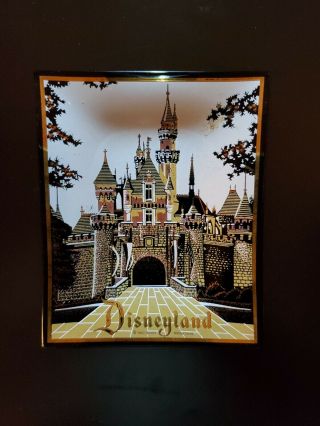 Rare Disneyland Walt Disney Vintage Tray Plate Glass Souvenir Black