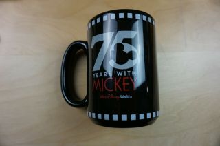 Walt Disney World 75 Years With Mickey Mouse Movie Reels Black Coffee Mug Cup 16
