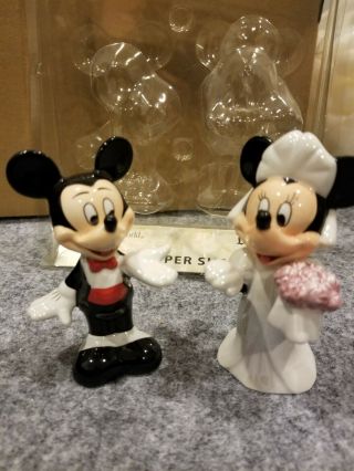 Disney Mickey And Minnie Mouse Wedding Salt And Pepper Shakers