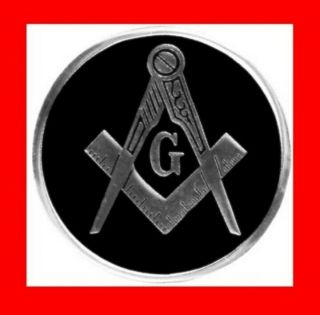 ☆nice Rare Black Masonic Metal Car Auto Badge Emblem,  Mason,  3 " Freemason Logo Gift