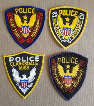 Usa - 4 X Different Police Patches - Mississippi 6