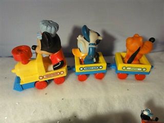 Vintage Plastic Train Set Disney Wind - Up Mickey Mouse Pluto Donald Duck