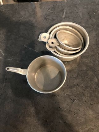Vintage Metal Measuring Cups Set Of Five