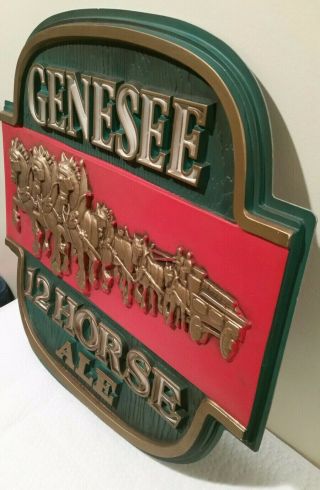 Vintage.  3D GENESEE 12 HORSE ALE BAR ADVERTISING BEER Sign.  16 