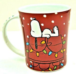 Peanuts Snoopy Christmas Large Ceramic Gibson Mug “peace On Earth”
