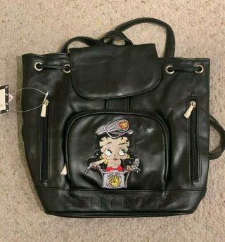 Black Betty Boop Purse Bag Back Pack With Tags Harley Motorcycle Betty