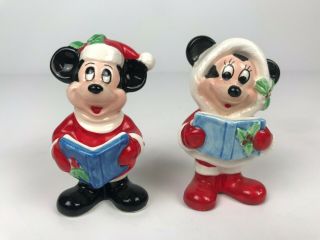 Vintage Disney Mickey And Minnie Mouse Porcelain Figurines - Made In Japan