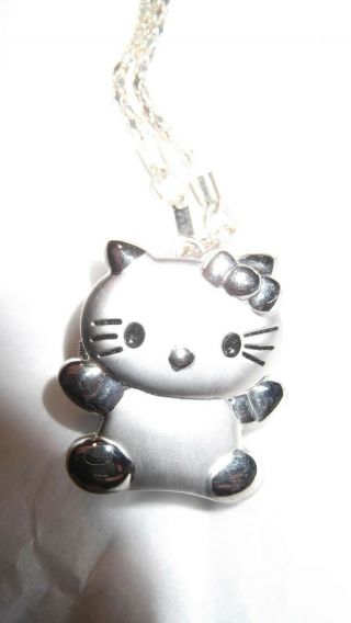 Silver Hello Kitty Stainless Steel Water Resistant Watch Pendant