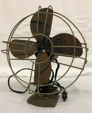 Antique Vintage A.  C.  Gilbert Co Polar Cub 9 " Tilt Adjust Fan Model M2007 - J Rus