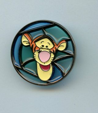 Uk Disney Store Winnie The Pooh Friend Tigger Stained Glass Pin 2002