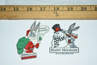 Vintage Looney Tunes Bugs Bunny Santa Claus Happy Holidays Magnet 1992