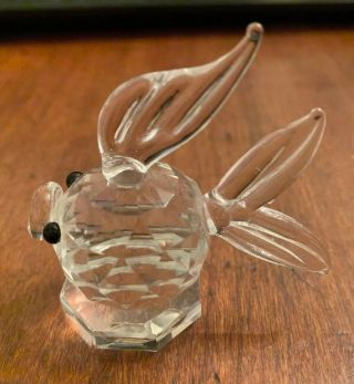 Crystal Figurine Puffer Fish/blowfish Miniature Fish 2.  5” X 2.  25”
