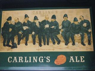 Vintage Carlings Ale Brewing Co.  Cleveland Oh.  Metal Advertising Sign 19 X 12