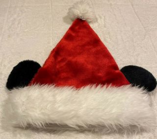 Disney Parks Santa Mickey Mouse Plush Ears Hat Christmas