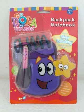 Dora The Explorer Backpack Notebook W/ Dry Erase Crayon