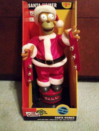 The Simpsons - Homer Santa Dances & Sings " Jingle Bells/deck The Halls " 2005 Nib