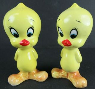 Vintage Tweety Bird Looney Tunes Ceramic Salt & Pepper Shakers 1950 