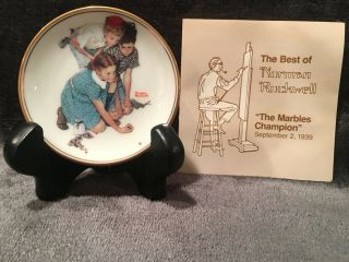 The Best Of Norman Rockwell - 1983 Miniature Plate - " The Marbles Champion "