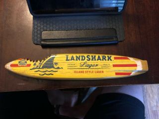 Landshark Island Style Lager Wooden Surfboard Beer Tap Handle 7 1/2”