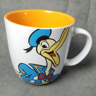 Disney Donald Duck Vintage Style White Orange " Who Me? " Coffee Cup Mug Ceramic